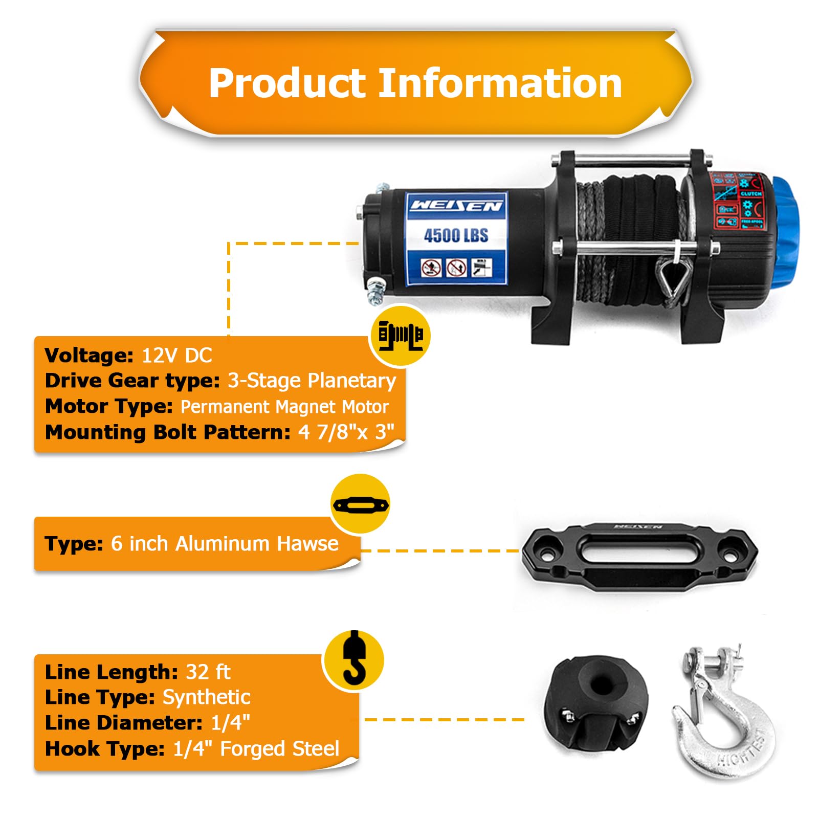 Amazon.com: WeiSen 4500lb Electric Winch Kit Fit for Kawasaki